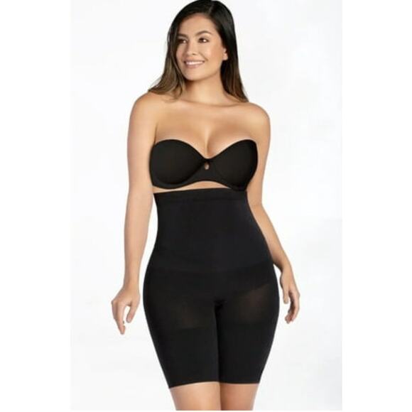 Brand New Curveez Women's Size XL Black Comfort Hi Waist Thigh Slimmer - Picture 1 of 9